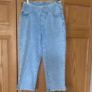 Belle by Kim Gravel Light Blue Cropped Jeans